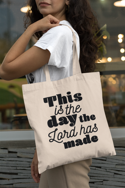 'This Is The Day The Lord Has Made'  Cotton Tote Bag