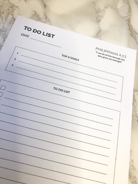 To Do List Planner Notepad
