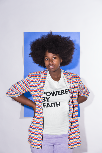 'Powered by Faith' White Unisex Organic Cotton T-Shirt - PRE-ORDER